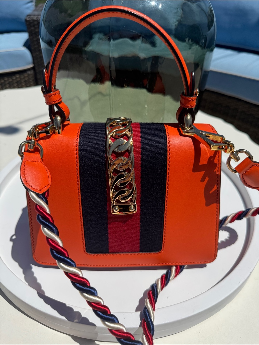 Gucci Sylvie Orange Leather with Gold Hardware - Picture 7 of 7